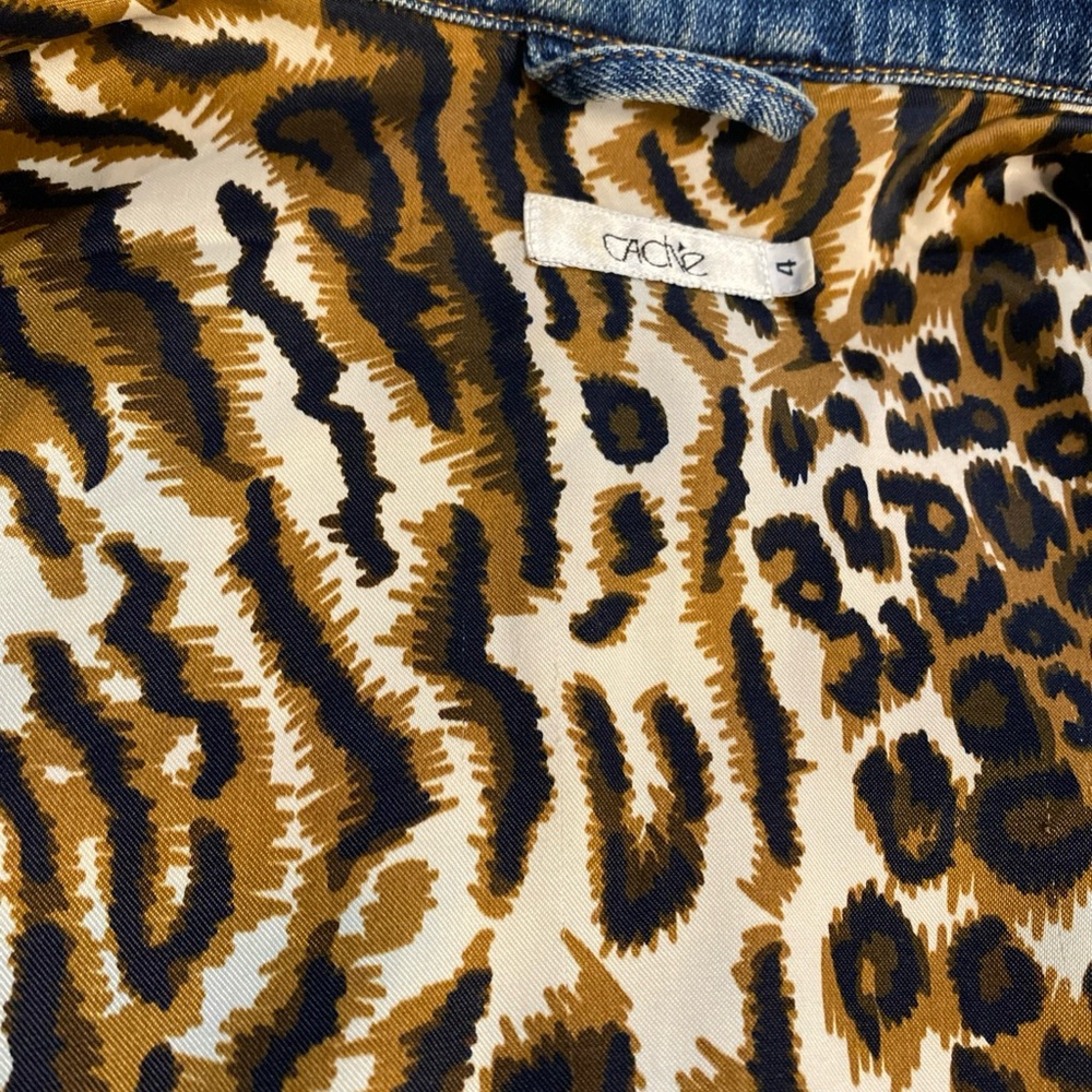 Cache Denim Jacket with Rhinestone Floral Buttons - Picture 7 of 11